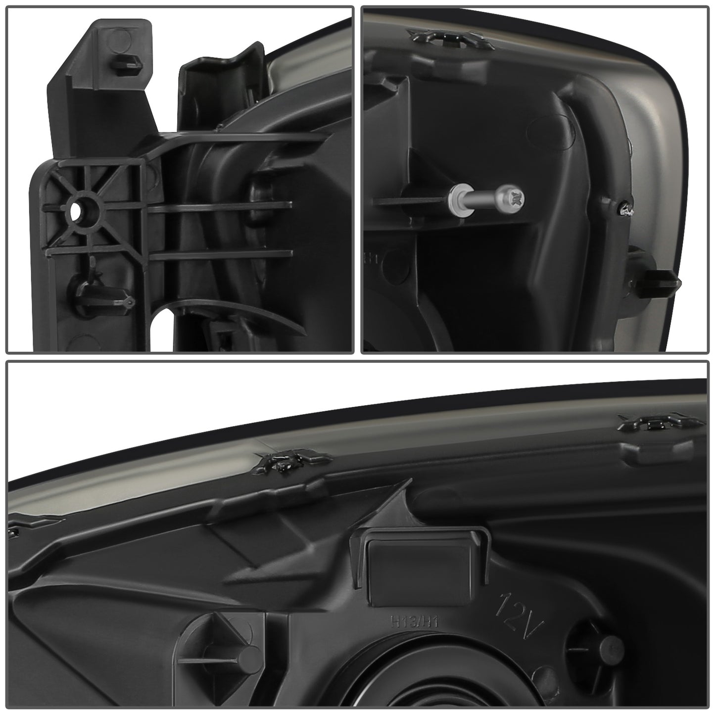 FAROS 06-08 DODGE RAM 1500 / 06-09 DODGE RAM 2500 , 3500 - FITS MODELS W/ HALOGEN HEADLAMPS ONLY - H13 LOW BEAM / HIGH BEAM - SMOKE LENS / CLEAR CORNER