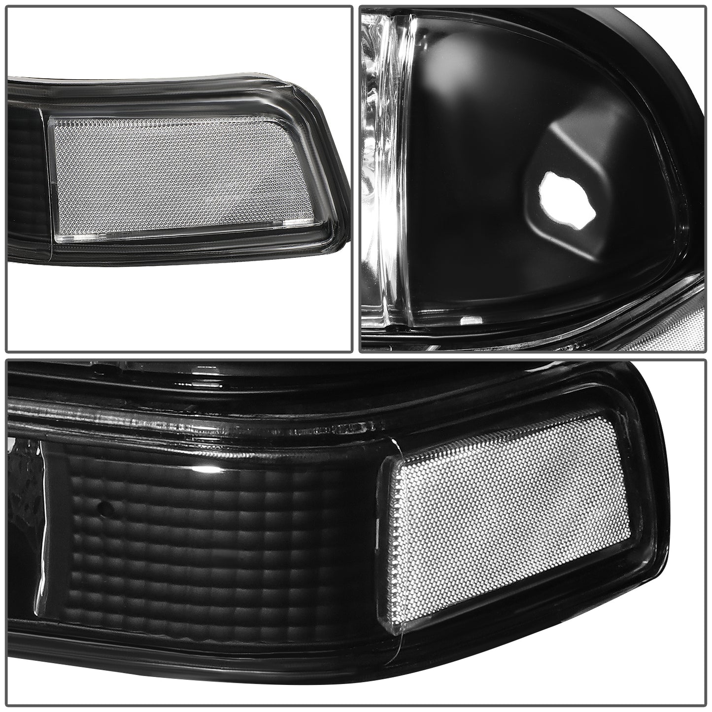FAROS 98-04 CHEVY S10 / BLAZER - 4PC - 9006 LOW BEAM / 9005 HIGH BEAM - BLACK HOUSING / CLEAR CORNER