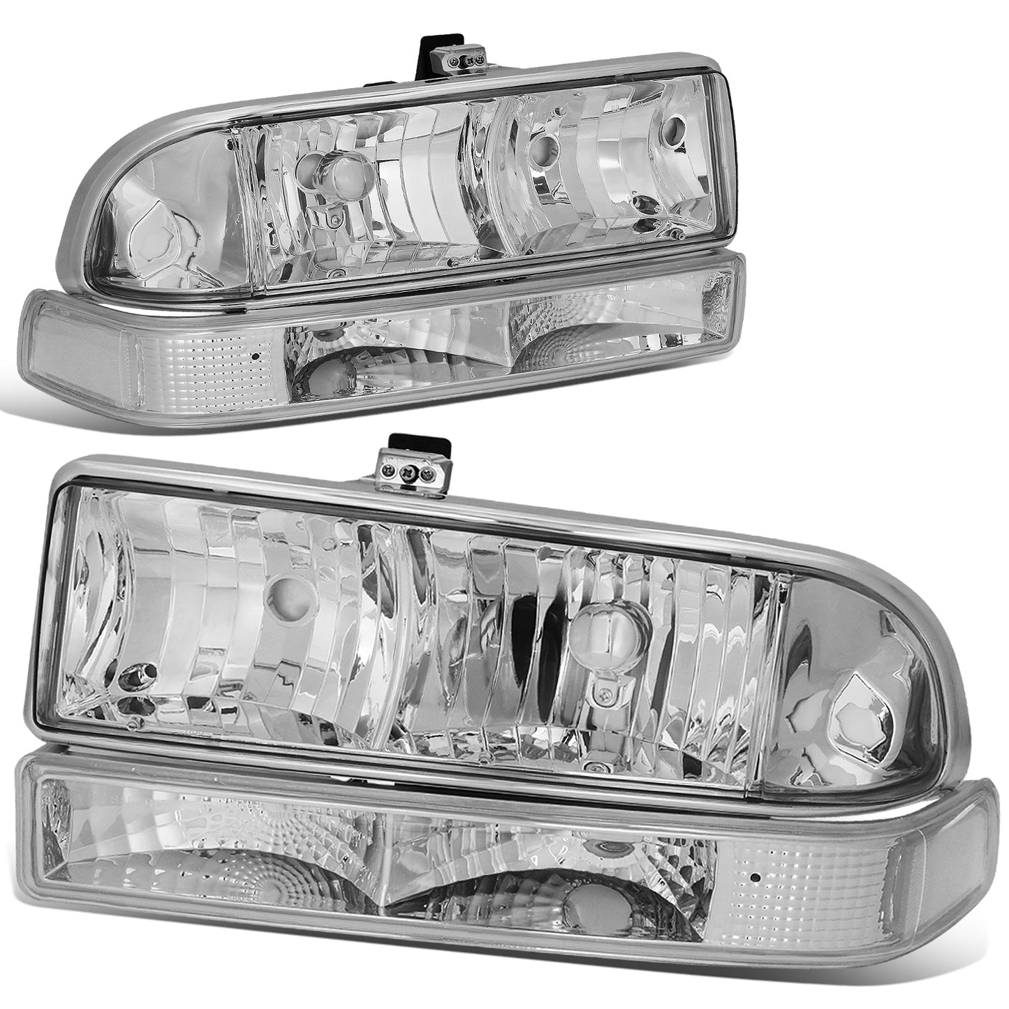 FAROS 98-04 CHEVY S10 / BLAZER - 4PC - 9006 LOW BEAM / 9005 HIGH BEAM - CHROME HOUSING / CLEAR CORNER