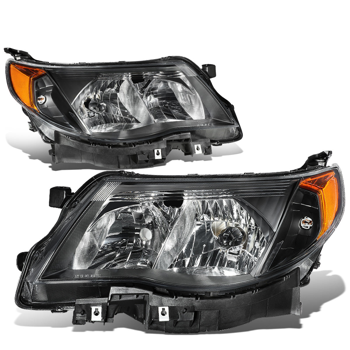 FAROS 09-13 SUBARU FORESTER - FITS MODELS W/ HALOGEN HEADLIGHTS ONLY - 9006 LOW BEAM / 9005 HIGH BEAM - BLACK HOUSING / AMBER CORNER