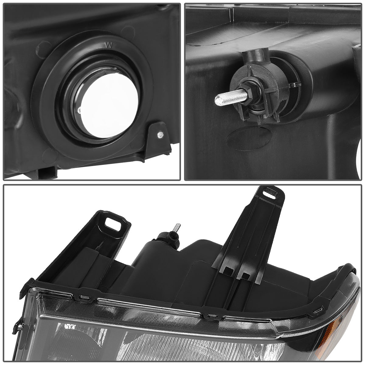 FAROS 07-13 GMC SIERRA 1500 / 07-14 GMC SIERRA 2500, 3500 - DOES NOT FIT 2007 CLASSIC OLD BODY STYLES - BLACK HOUSING / AMBER CORNER