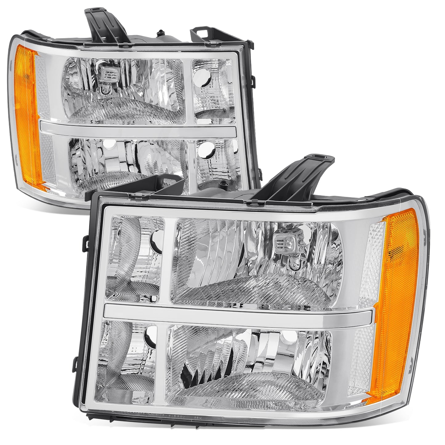 FAROS 07-13 GMC SIERRA 1500 / 07-14 GMC SIERRA 2500 HD / 07-14 GMC SIERRA 3500 HD - 9005 HIGH / H11 LOW / 194 MARKER - CHROME / AMBER