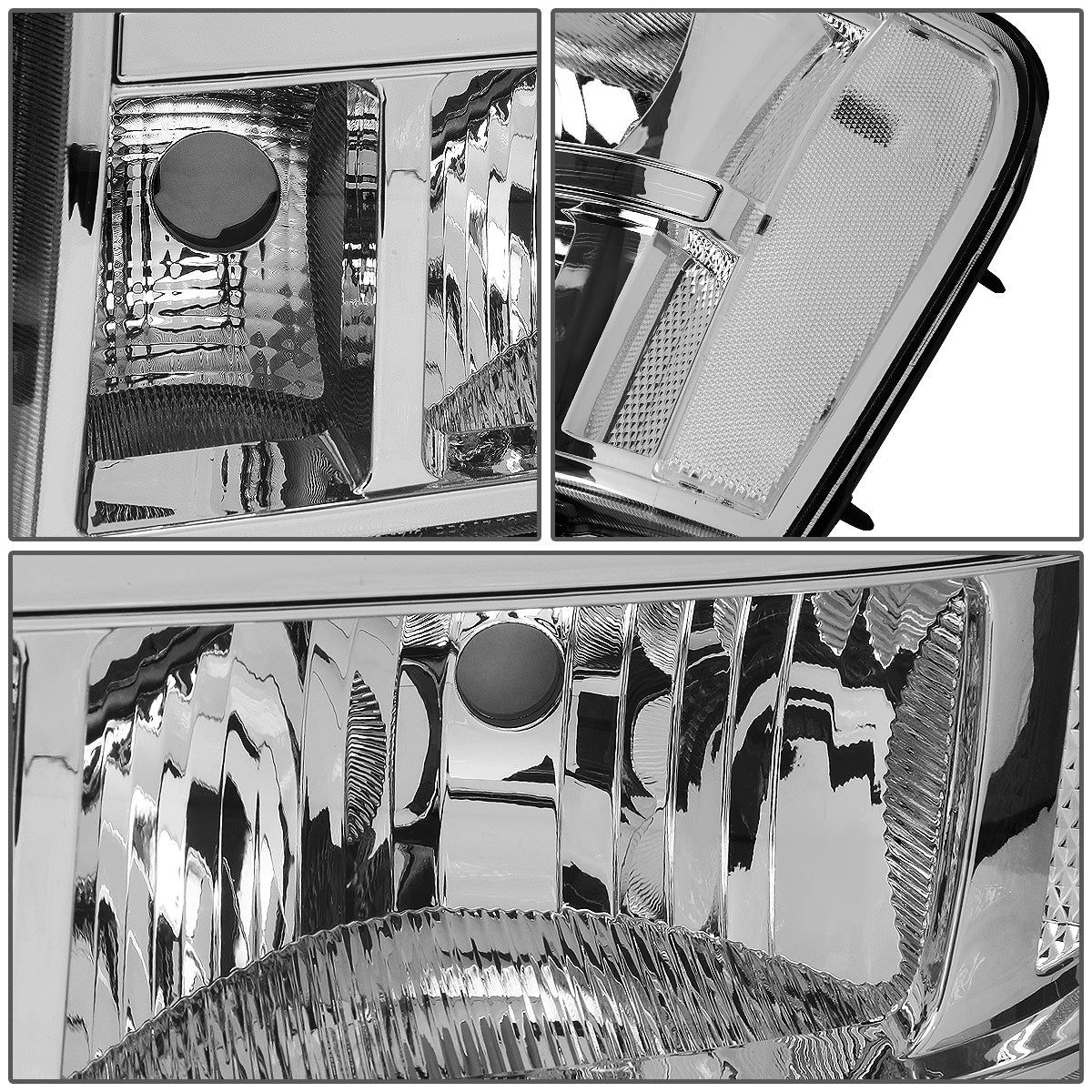 FAROS 07-13 GMC SIERRA 1500 / 07-14 GMC SIERRA 2500 / 07-14 GMC SIERRA 3500 - DOES NOT FIT 2007 CLASSIC (OLD BODY) STYLES - OE STYLE - CHROME HOUSING / CLEAR CORNER - H11 LOW BEAM / 9005 HIGH BEAM, 4151NA SIGNAL, 194 MARKER