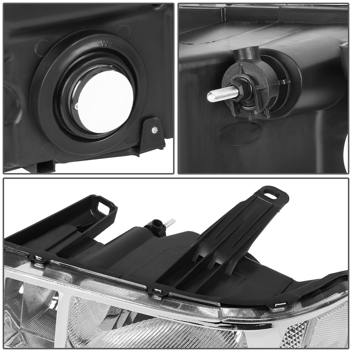 FAROS 07-13 GMC SIERRA 1500 / 07-14 GMC SIERRA 2500 / 07-14 GMC SIERRA 3500 - DOES NOT FIT 2007 CLASSIC (OLD BODY) STYLES - OE STYLE - CHROME HOUSING / CLEAR CORNER - H11 LOW BEAM / 9005 HIGH BEAM, 4151NA SIGNAL, 194 MARKER