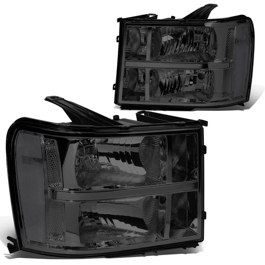 FAROS 07-13 GMC SIERRA 1500 / 07-14 GMC SIERRA 2500, 3500 - DOES NOT FIT 2007 CLASSIC OLD BODY STYLES - SMOKE HOUSING / CLEAR CORNER