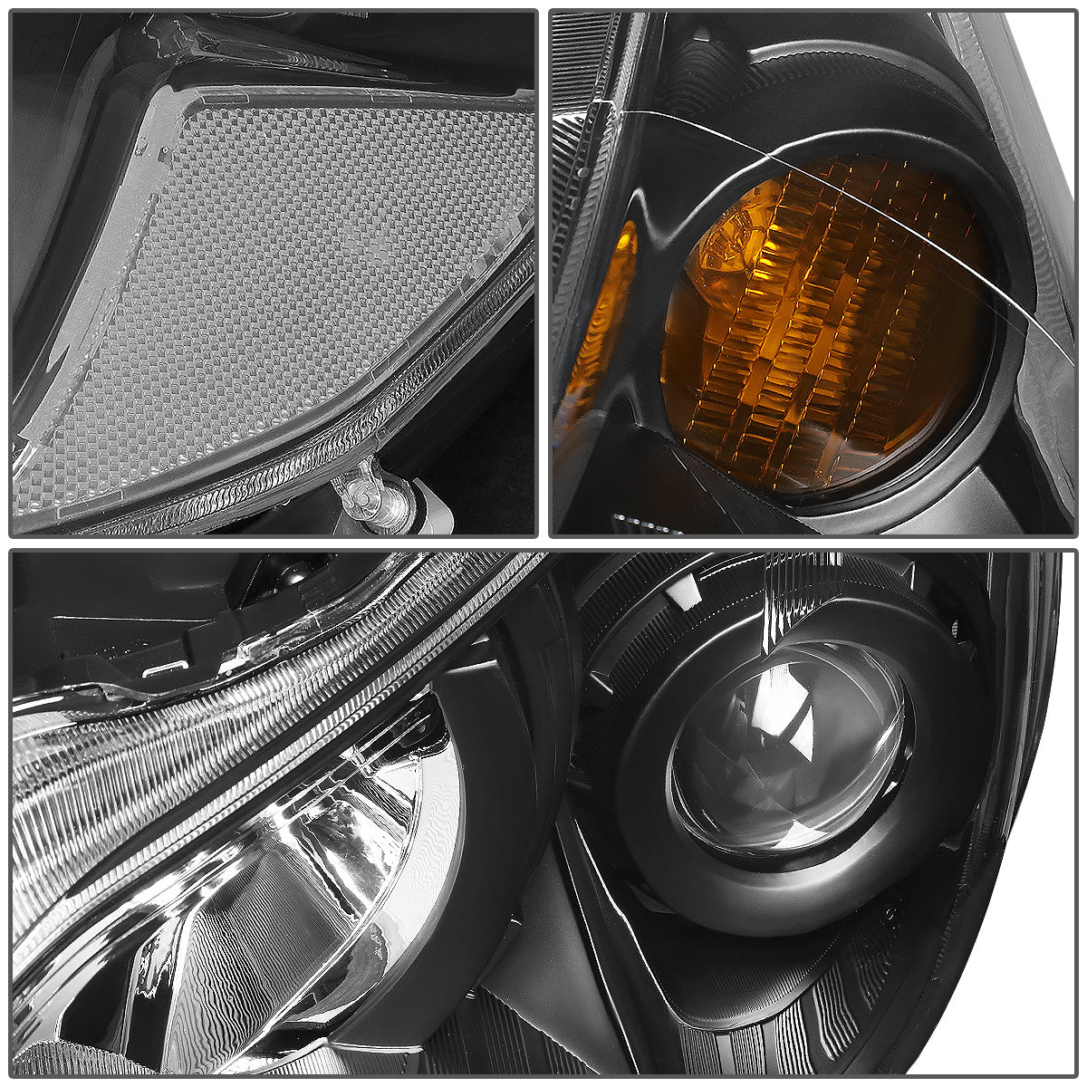 FAROS 10-14 SUBARU OUTBACK, LEGACY - PROJECTOR - 9005 HIGH BEAM / H1 LOW BEAM - BLACK HOUSING / CLEAR CORNER