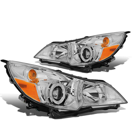 FAROS 10-14 SUBARU OUTBACK, LEGACY - PROJECTOR - 9005 HIGH BEAM / H1 LOW BEAM - CHROME HOUSING / AMBER CORNER