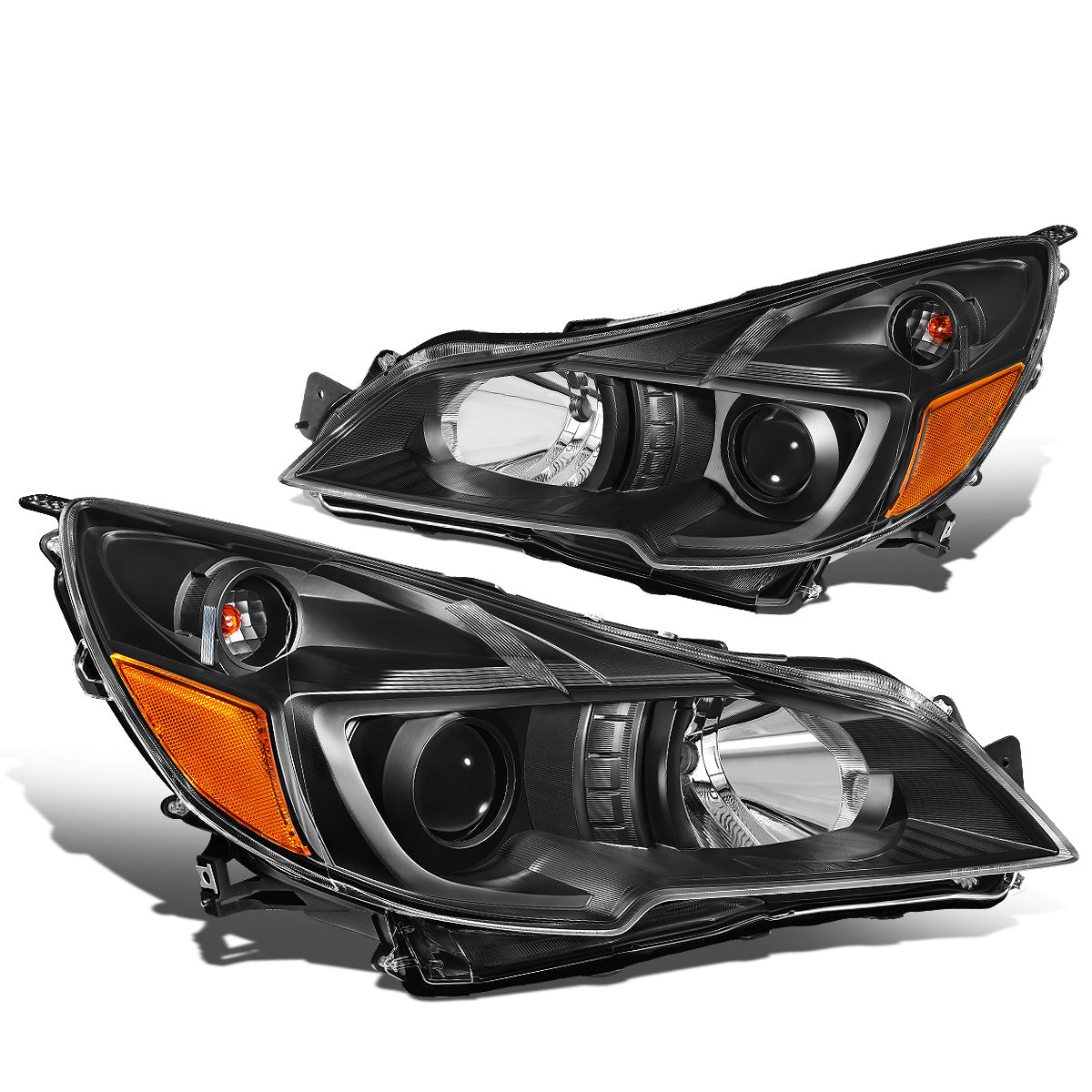 FAROS 10-14 SUBARU OUTBACK, LEGACY - PROJECTOR - 9005 HIGH BEAM / H1 LOW BEAM - BLACK HOUSING / AMBER CORNER