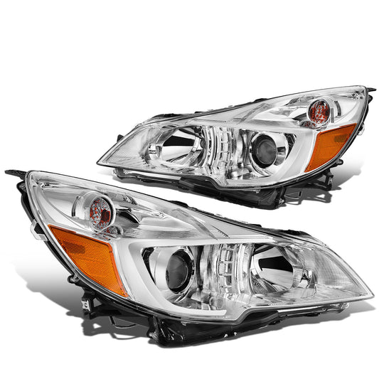 FAROS 10-14 SUBARU OUTBACK, LEGACY - PROJECTOR - 9005 HIGH BEAM / H1 LOW BEAM - CHROME HOUSING / AMBER CORNER