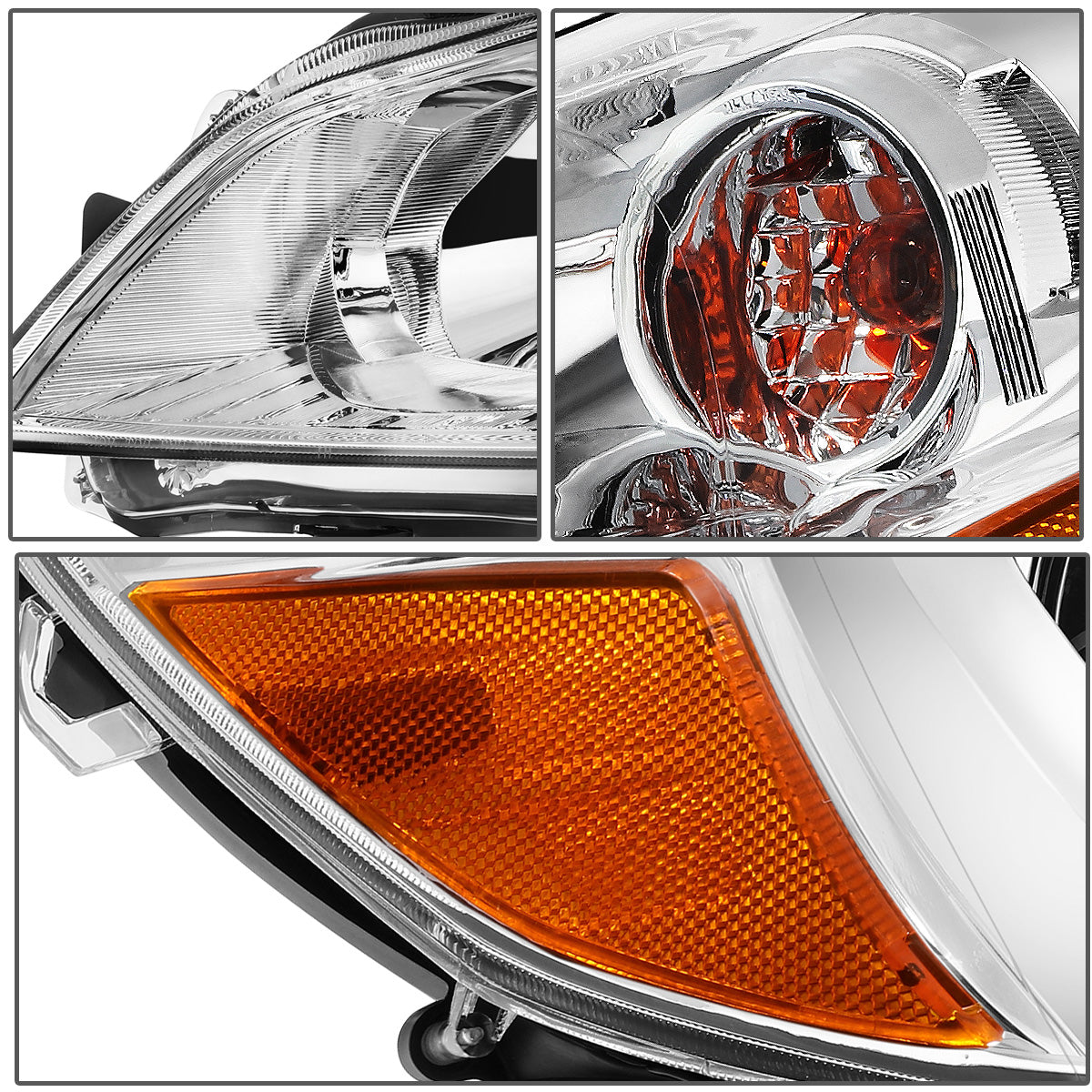 FAROS 10-14 SUBARU OUTBACK, LEGACY - PROJECTOR - 9005 HIGH BEAM / H1 LOW BEAM - CHROME HOUSING / AMBER CORNER