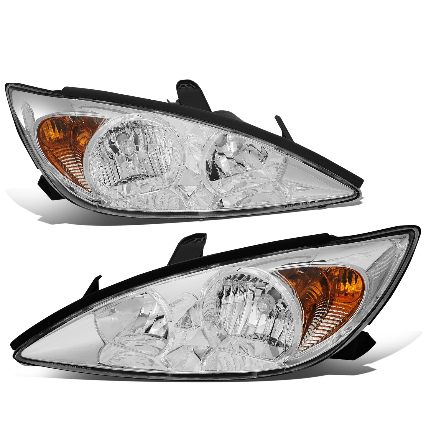 FAROS 02-04 TOYOTA CAMRY 4-DOOR - 9006 LOW BEAM / 9005 HIGH BEAM / 3457A TURN SIGNAL - CHROME HOUSING / CLEAR CORNER