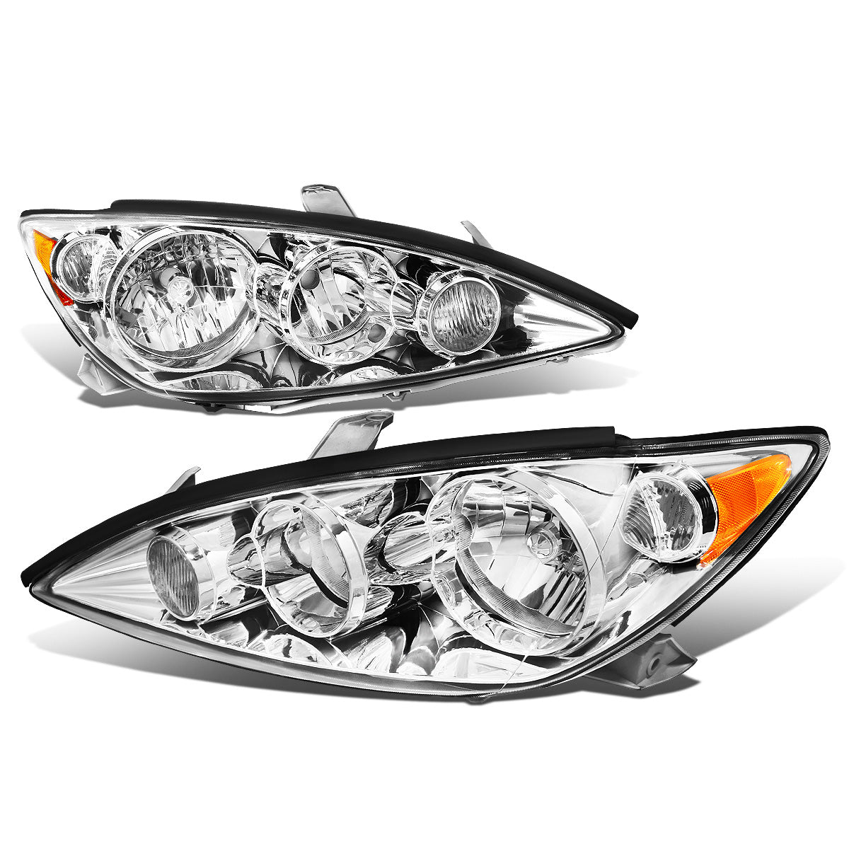 FAROS 05-06 TOYOTA CAMRY - 9006 LOW BEAM / 9005 HIGH BEAM / 4157NA TURN SIGNAL - CHROME HOUSING / AMBER CORNER