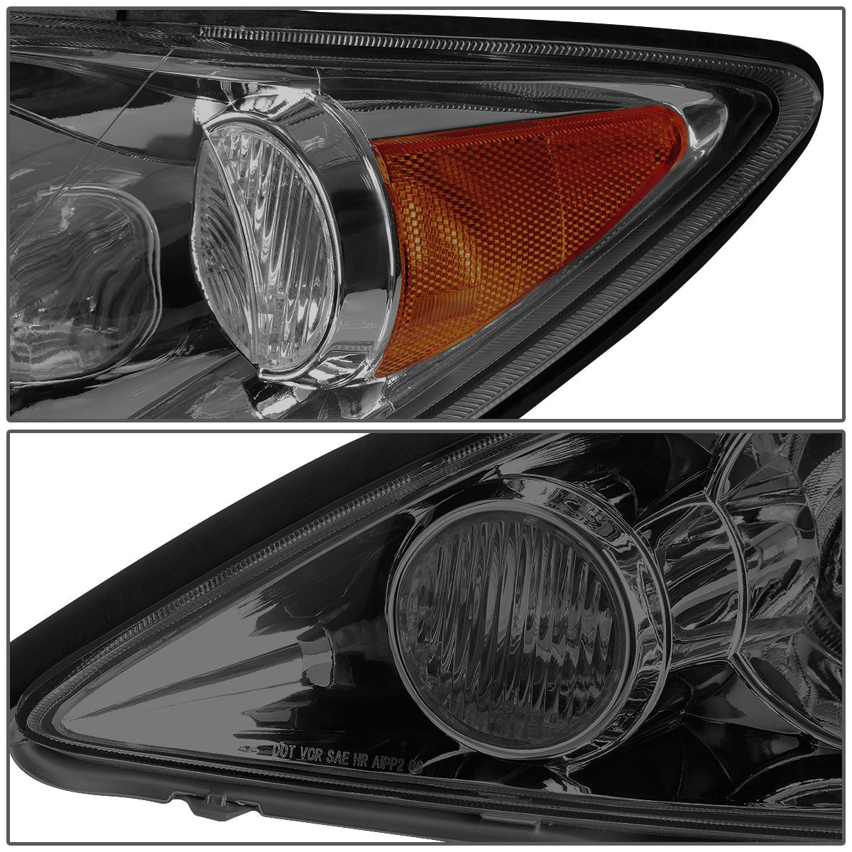 FAROS 05-06 TOYOTA CAMRY - 9006 LOW BEAM / 9005 HIGH BEAM / 4157NA TURN SIGNAL - SMOKE HOUSING / AMBER CORNER