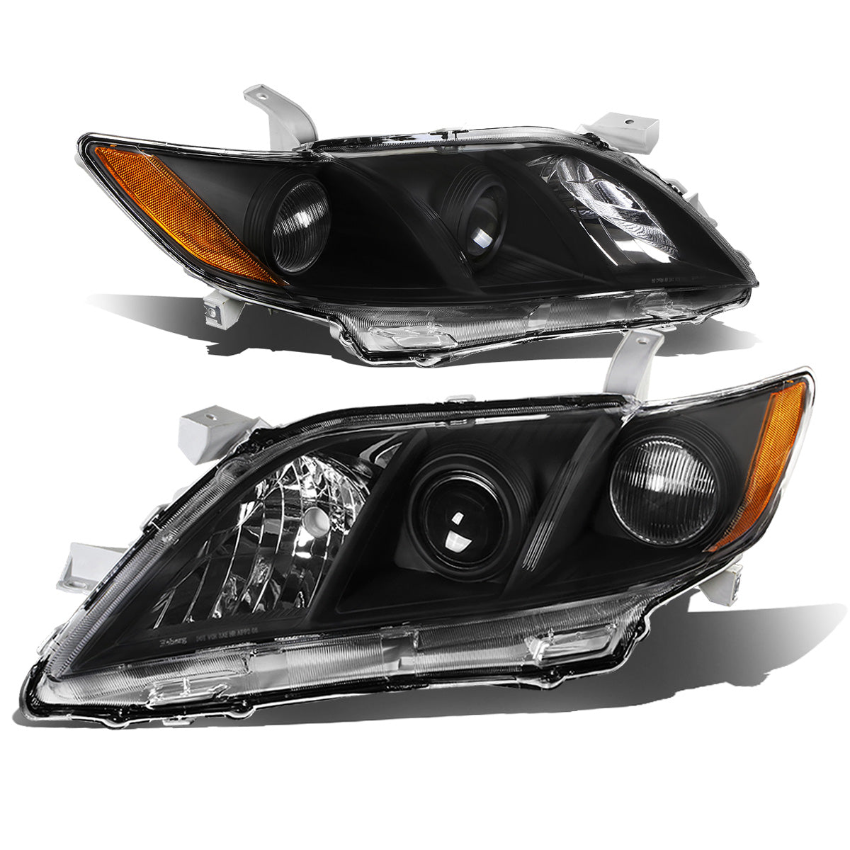 FAROS 07-09 TOYOTA CAMRY - H1 LOW BEAM / 9005 HIGH BEAM / 3457A TURN SIGNAL - BLACK HOUSING / AMBER CORNER