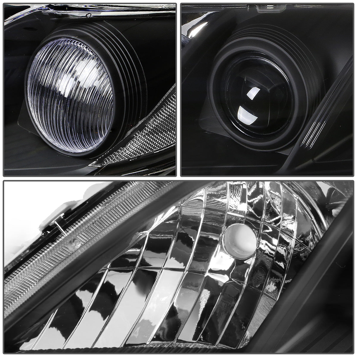 FAROS 07-09 TOYOTA CAMRY - H1 LOW BEAM / 9005 HIGH BEAM / 3457A TURN SIGNAL - CHROME HOUSING / CLEAR CORNER