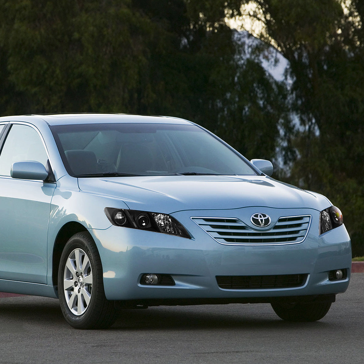 FAROS 07-09 TOYOTA CAMRY - H1 LOW BEAM / 9005 HIGH BEAM / 3457A TURN SIGNAL - CHROME HOUSING / CLEAR CORNER