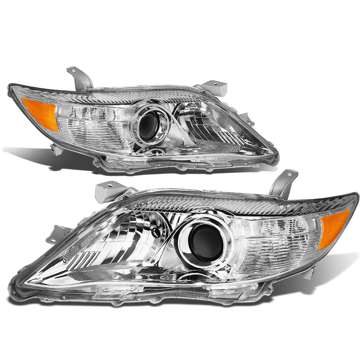 FAROS 10-11 TOYOTA CAMRY - PROJECTOR - H11 LOW BEAM / 9005 HIGH BEAM / 7440A TURN SIGNAL - CHROME HOUSING / AMBER CORNER