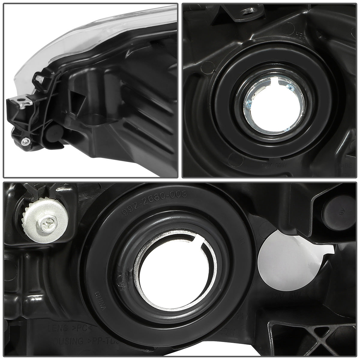 FAROS 15-17 TOYOTA CAMRY - FITS MODELS W/ HALOGEN HEADLIGHTS - PROJECTOR LOW BEAM - 9005 HIGH / H11 LOW BEAM - BLACK HOUSING / CLEAR CORNER