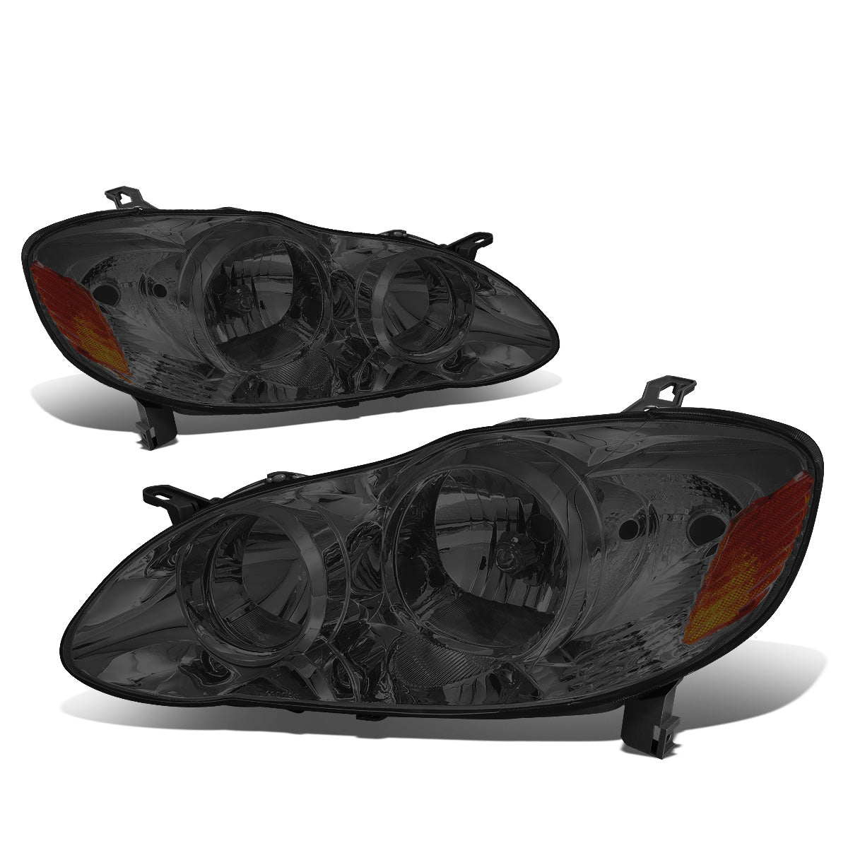 FAROS 03-08 TOYOTA COROLLA - 9006 LOW BEAM / 9005 HIGH BEAM / 3157A TURN SIGNAL - SMOKE HOUSING / AMBER CORNER
