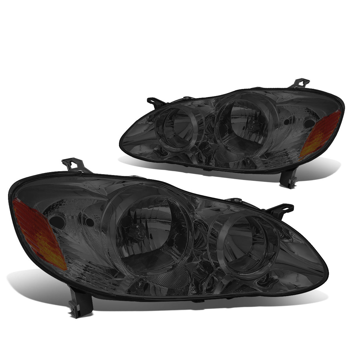FAROS 03-08 TOYOTA COROLLA - 9006 LOW BEAM / 9005 HIGH BEAM / 3157A TURN SIGNAL - SMOKE HOUSING / AMBER CORNER