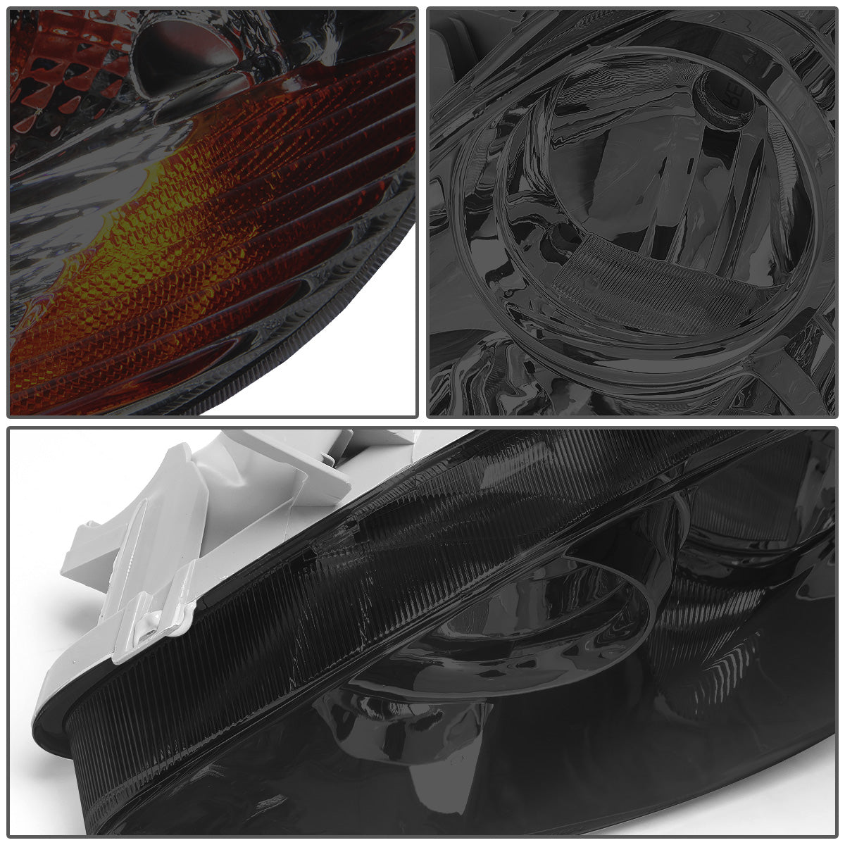 FAROS 03-08 TOYOTA COROLLA - 9006 LOW BEAM / 9005 HIGH BEAM / 3157A TURN SIGNAL - SMOKE HOUSING / AMBER CORNER