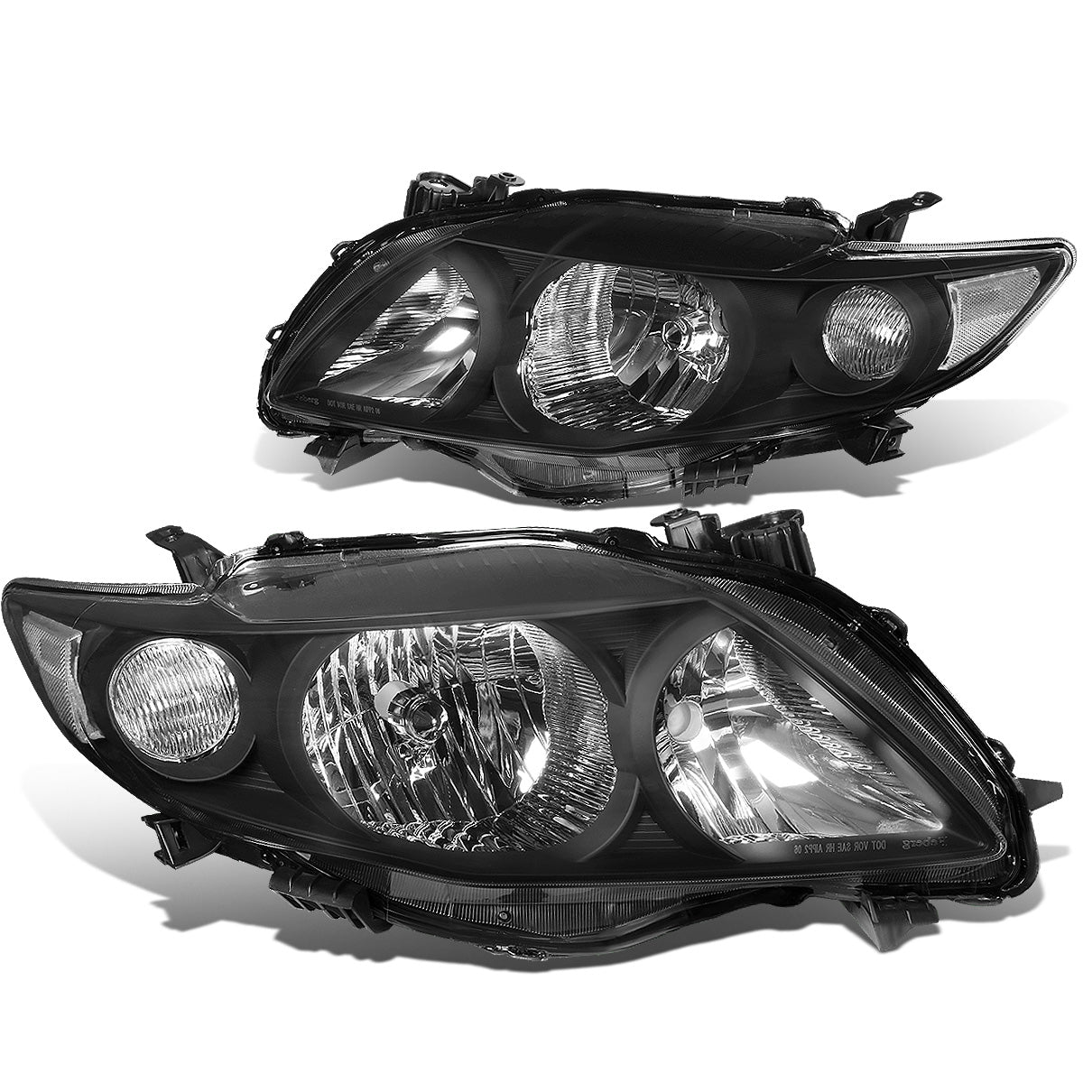 FAROS 09-10 TOYOTA COROLLA - 9006 LOW BEAM / 9005 HIGH BEAM / 3457A TURN SIGNAL - BLACK HOUSING / CLEAR CORNER