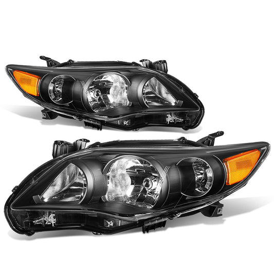FAROS 11-13 TOYOTA COROLLA - 9006 LOW BEAM / 9005 HIGH BEAM / 3457A TURN SIGNAL - BLACK HOUSING / AMBER CORNER