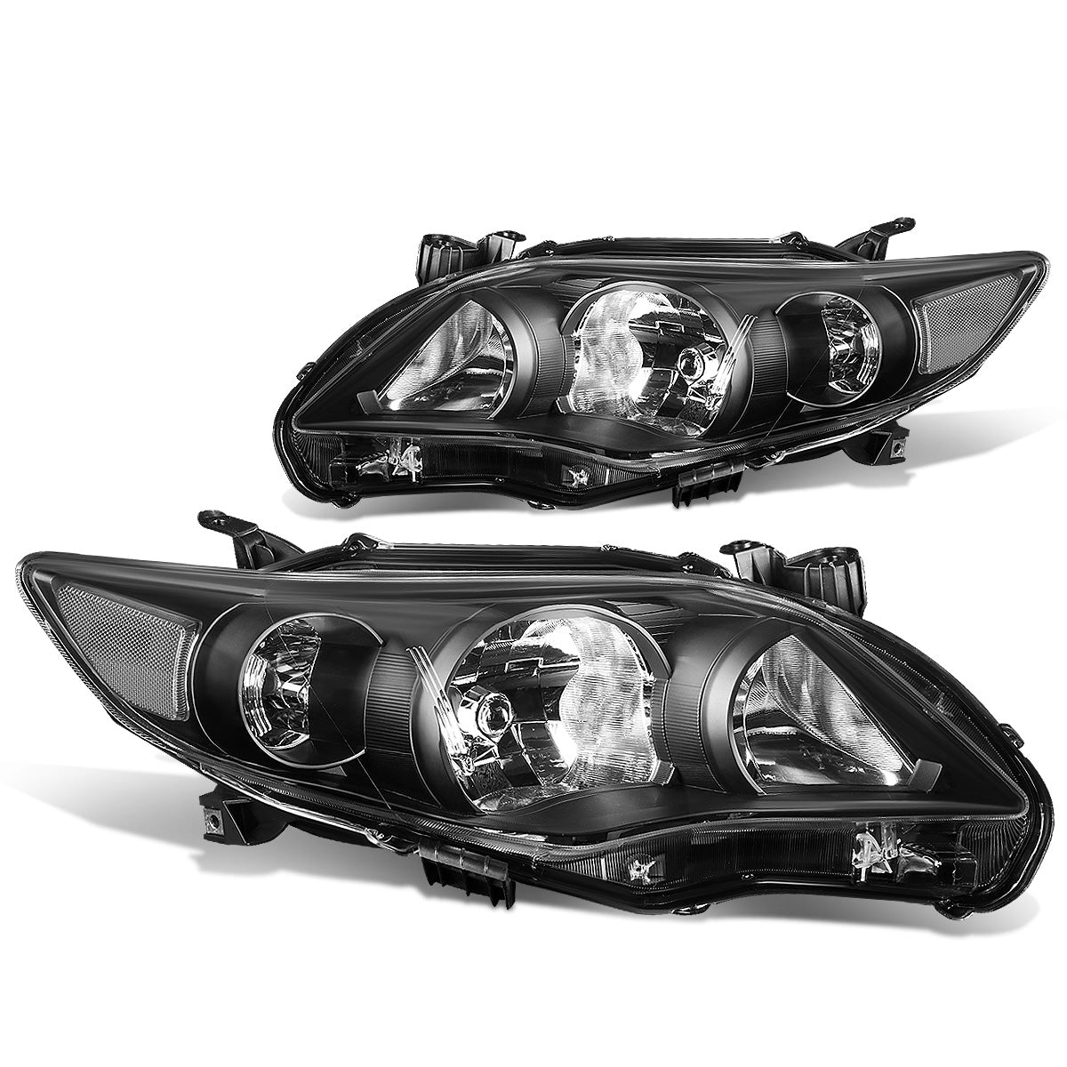 FAROS 11-13 TOYOTA COROLLA - 9006 LOW BEAM / 9005 HIGH BEAM / 3457A TURN SIGNAL - BLACK HOUSING / CLEAR CORNER