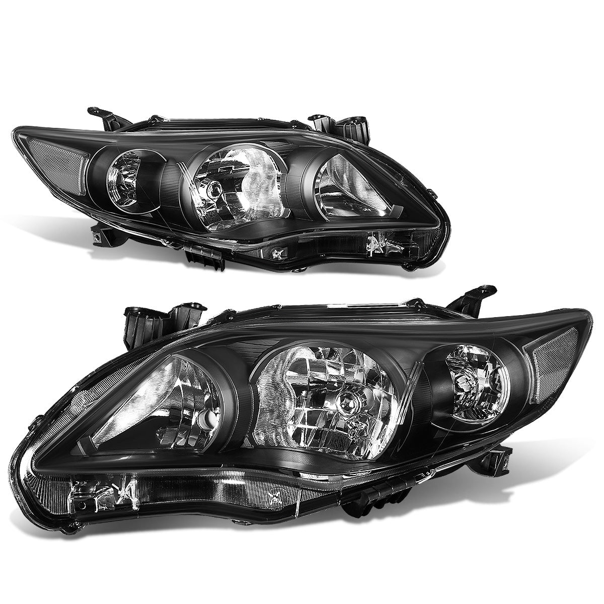 FAROS 11-13 TOYOTA COROLLA - 9006 LOW BEAM / 9005 HIGH BEAM / 3457A TURN SIGNAL - BLACK HOUSING / CLEAR CORNER