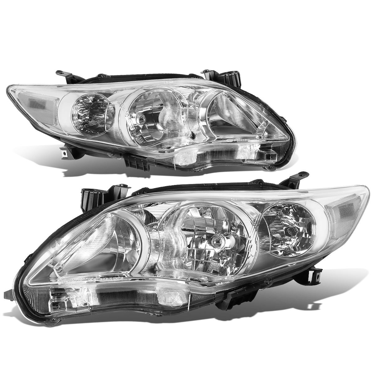 FAROS 11-13 TOYOTA COROLLA - 9006 LOW BEAM / 9005 HIGH BEAM / 3457A TURN SIGNAL - CHROME HOUSING / CLEAR CORNE