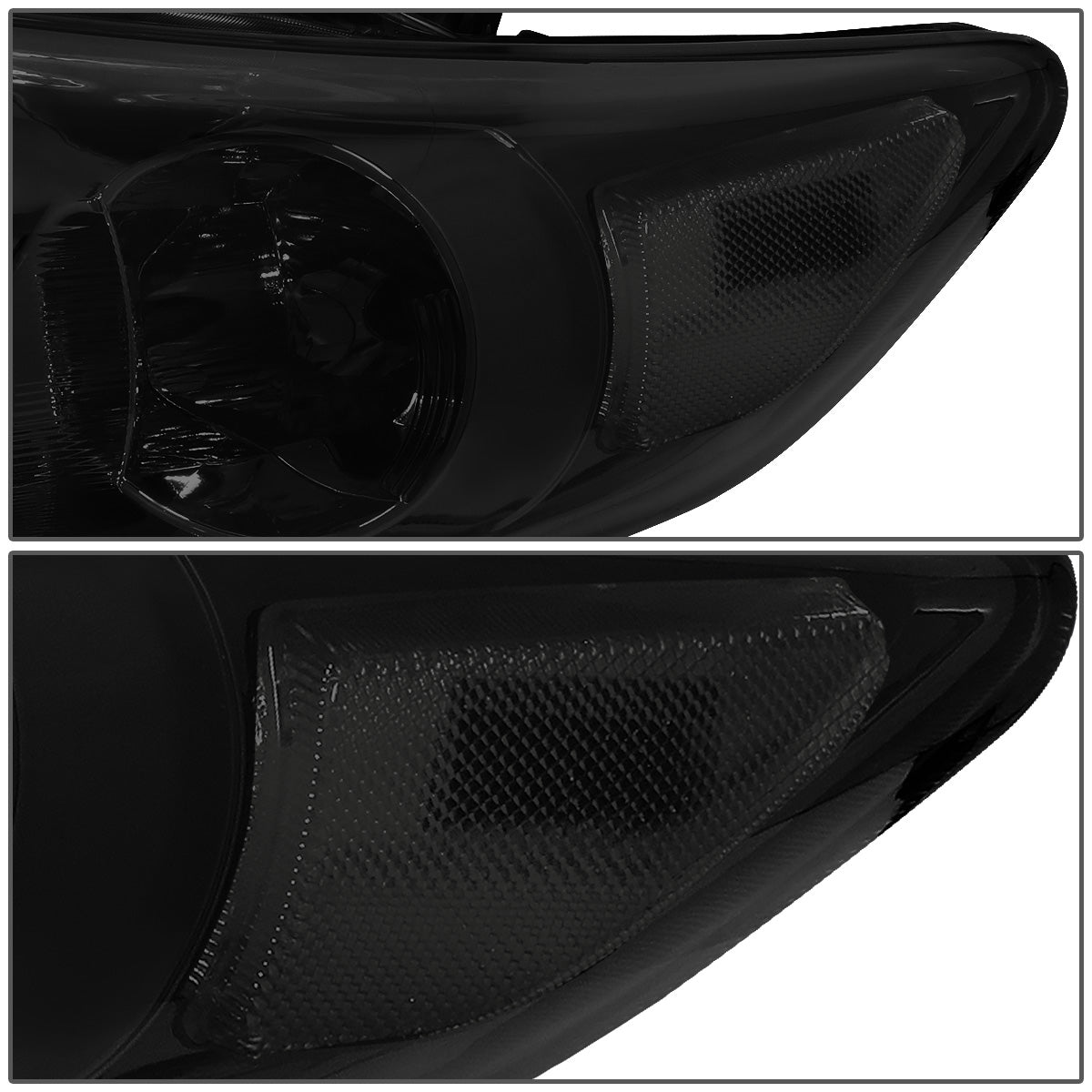 FAROS 11-13 TOYOTA COROLLA - 9006 LOW BEAM / 9005 HIGH BEAM / 3457A TURN SIGNAL - SMOKE HOUSING / CLEAR CORNER