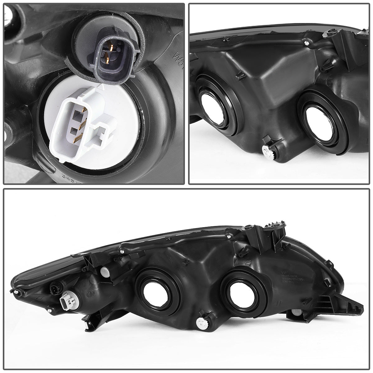 FAROS 11-13 TOYOTA COROLLA - 9006 LOW BEAM / 9005 HIGH BEAM / 3457A TURN SIGNAL - SMOKE HOUSING / CLEAR CORNER