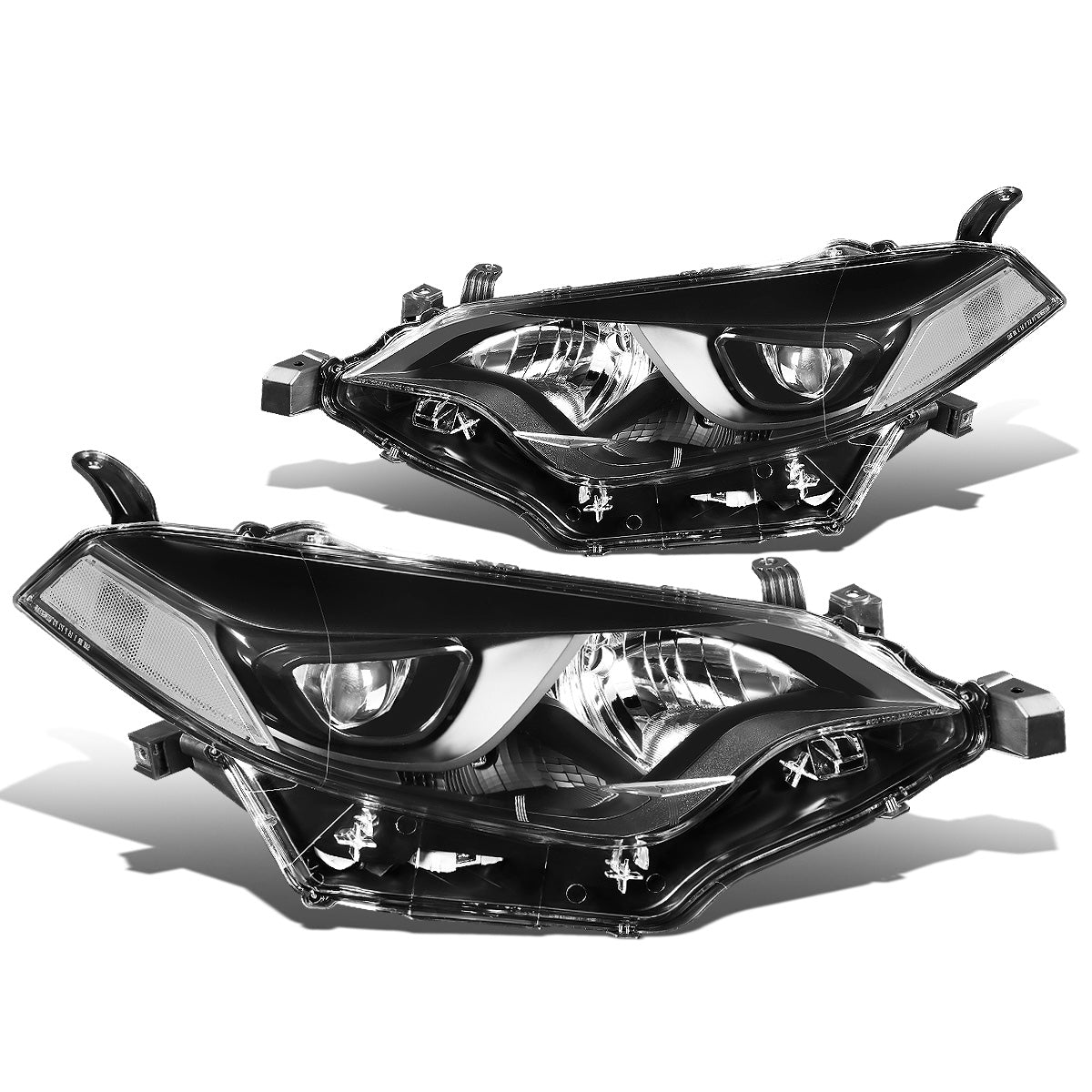 FAROS 14-16 TOYOTA COROLLA SEDAN - PROJECTOR - LED LOW BEAM / 9005 HIGH BEAM - 7444NA TURN SIGNAL - BLACK HOUSING / CLEAR CORNER