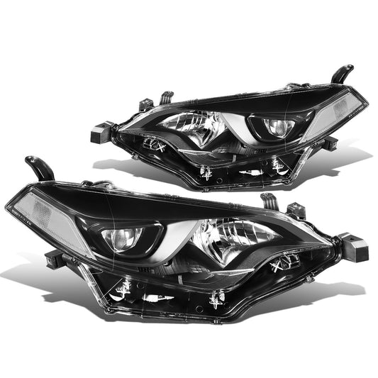 FAROS 14-16 TOYOTA COROLLA SEDAN - PROJECTOR - LED LOW BEAM / 9005 HIGH BEAM - 7444NA TURN SIGNAL - BLACK HOUSING / CLEAR CORNER