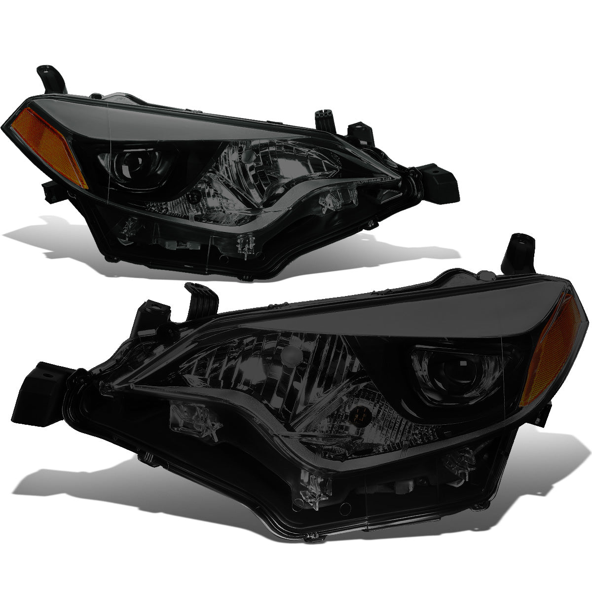 FAROS 14-16 TOYOTA COROLLA SEDAN - PROJECTOR - LED LOW BEAM / 9005 HIGH BEAM - 7444NA TURN SIGNAL - SMOKE HOUSING / AMBER CORNER