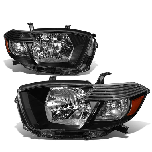 FAROS 08-10 TOYOTA HIGHLANDER - H4 LOW BEAM / HIGH BEAM / 7440A TURN SIGNAL - BLACK HOUSING / AMBER CORNER