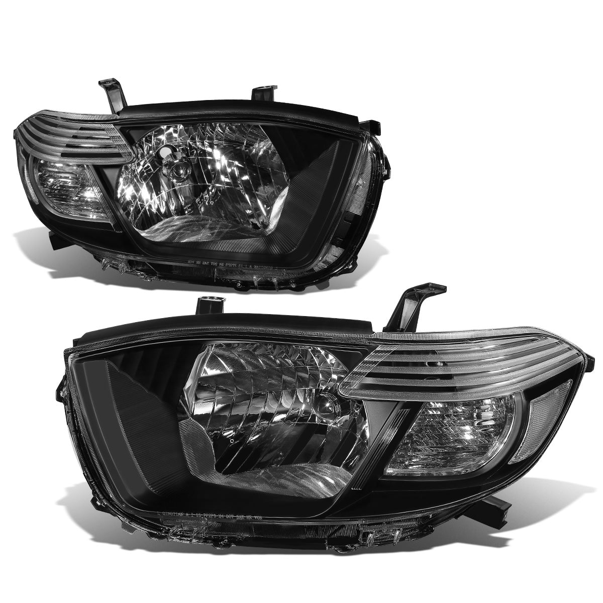 FAROS 08-10 TOYOTA HIGHLANDER - H4 LOW BEAM / HIGH BEAM / 7440A TURN SIGNAL - BLACK HOUSING / CLEAR CORNER