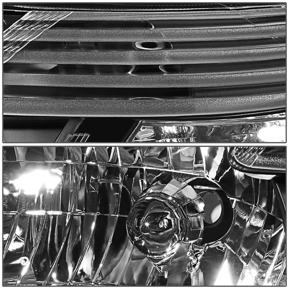 FAROS 08-10 TOYOTA HIGHLANDER - H4 LOW BEAM / HIGH BEAM / 7440A TURN SIGNAL - BLACK HOUSING / CLEAR CORNER