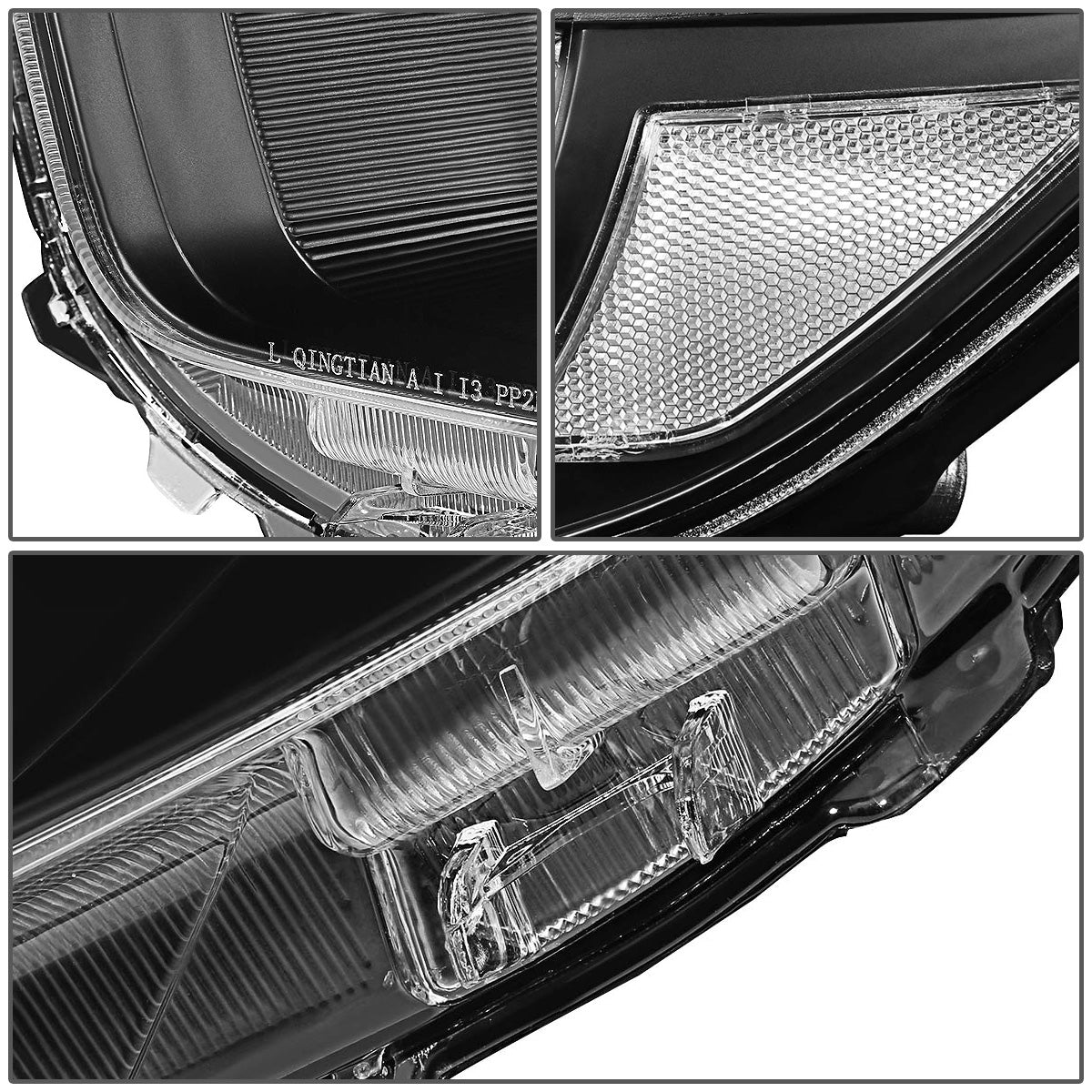 FAROS 08-10 TOYOTA HIGHLANDER - H4 LOW BEAM / HIGH BEAM / 7440A TURN SIGNAL - BLACK HOUSING / CLEAR CORNER
