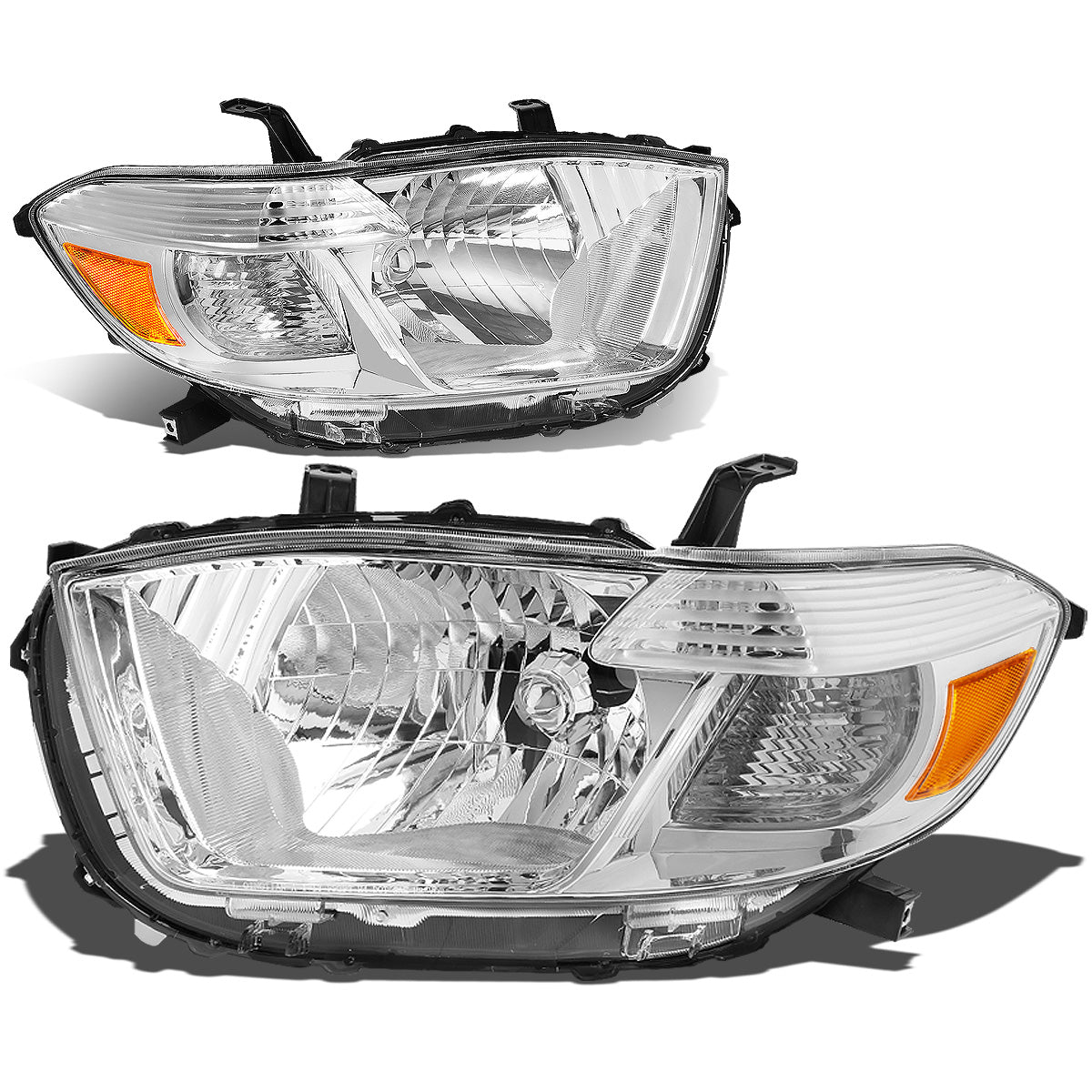 FAROS 08-10 TOYOTA HIGHLANDER - H4 LOW BEAM / HIGH BEAM / 7440A TURN SIGNAL - CHROME HOUSING / AMBER CORNER