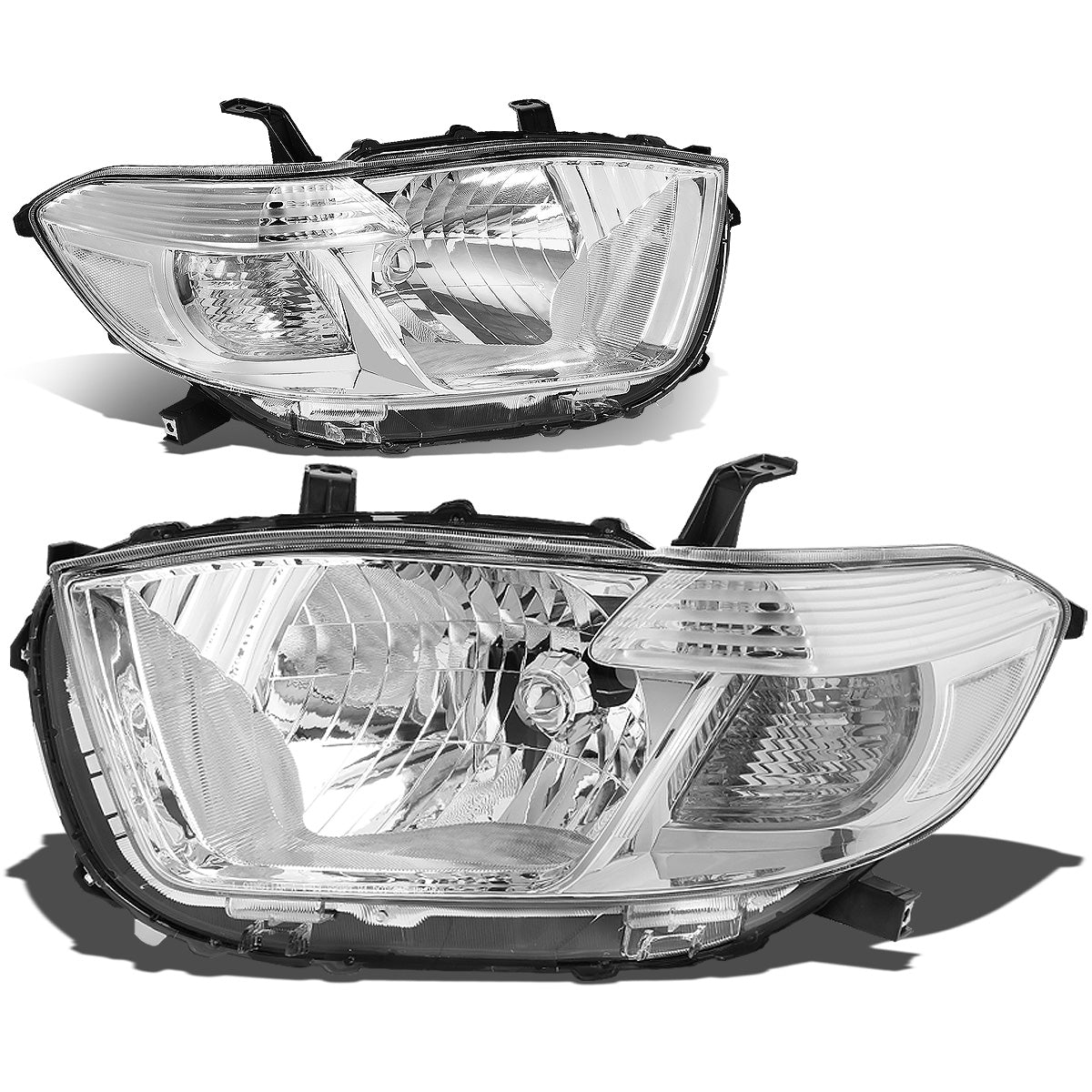 FAROS 08-10 TOYOTA HIGHLANDER - H4 LOW BEAM / HIGH BEAM / 7440A TURN SIGNAL - CHROME HOUSING / CLEAR CORNER