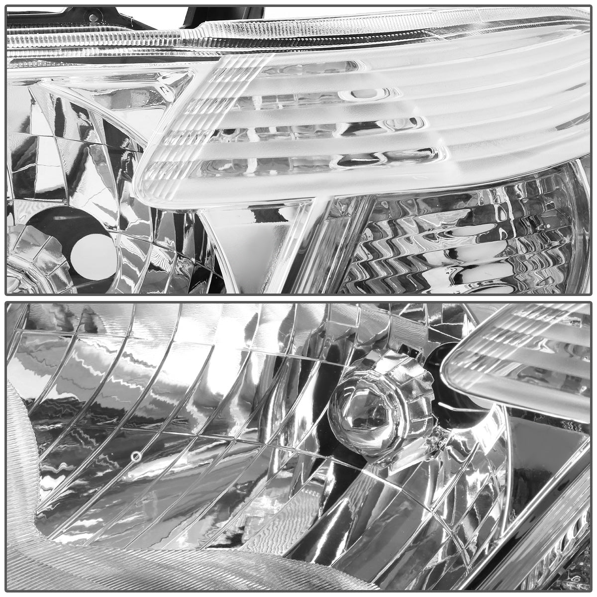 FAROS 08-10 TOYOTA HIGHLANDER - H4 LOW BEAM / HIGH BEAM / 7440A TURN SIGNAL - CHROME HOUSING / CLEAR CORNER