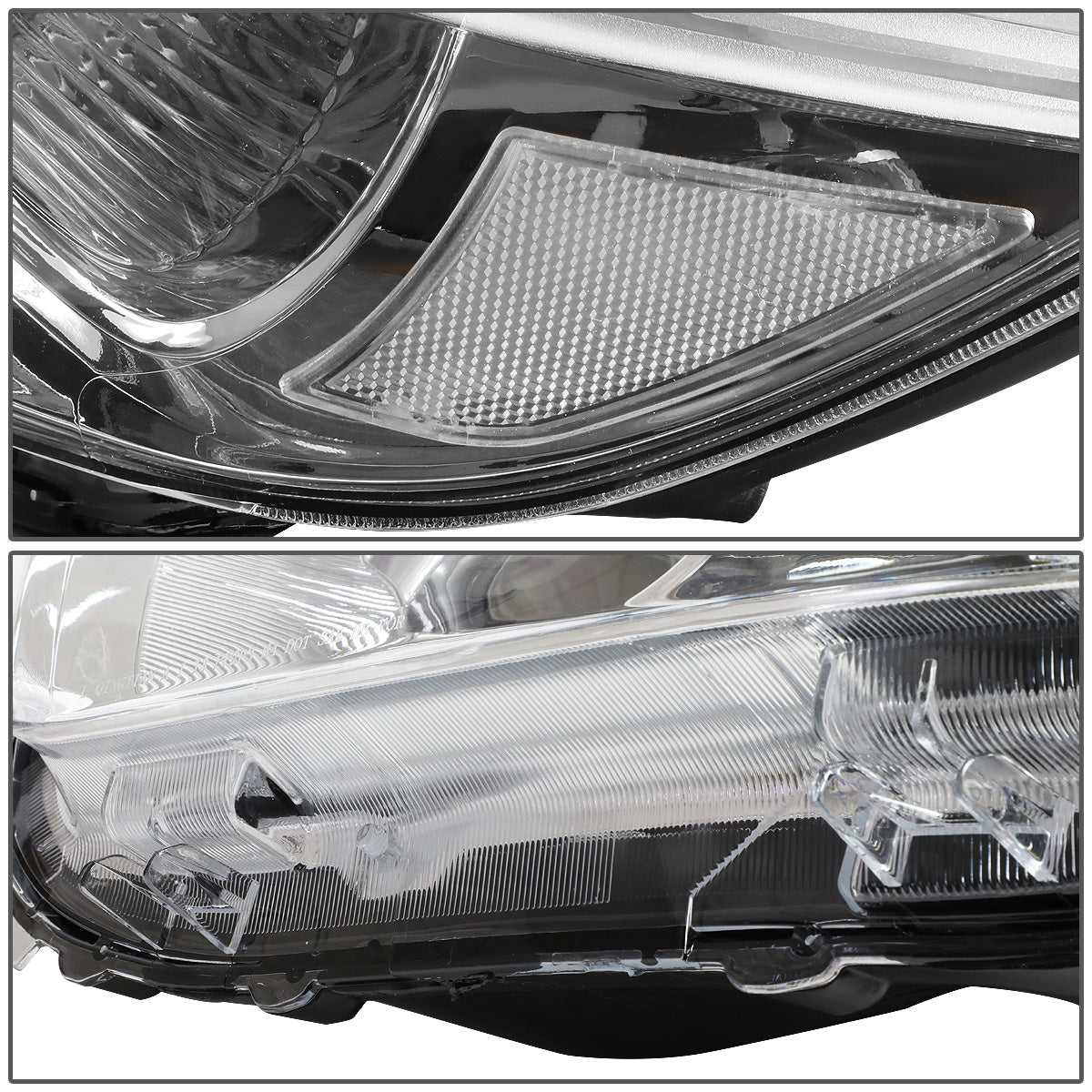 FAROS 08-10 TOYOTA HIGHLANDER - H4 LOW BEAM / HIGH BEAM / 7440A TURN SIGNAL - CHROME HOUSING / CLEAR CORNER