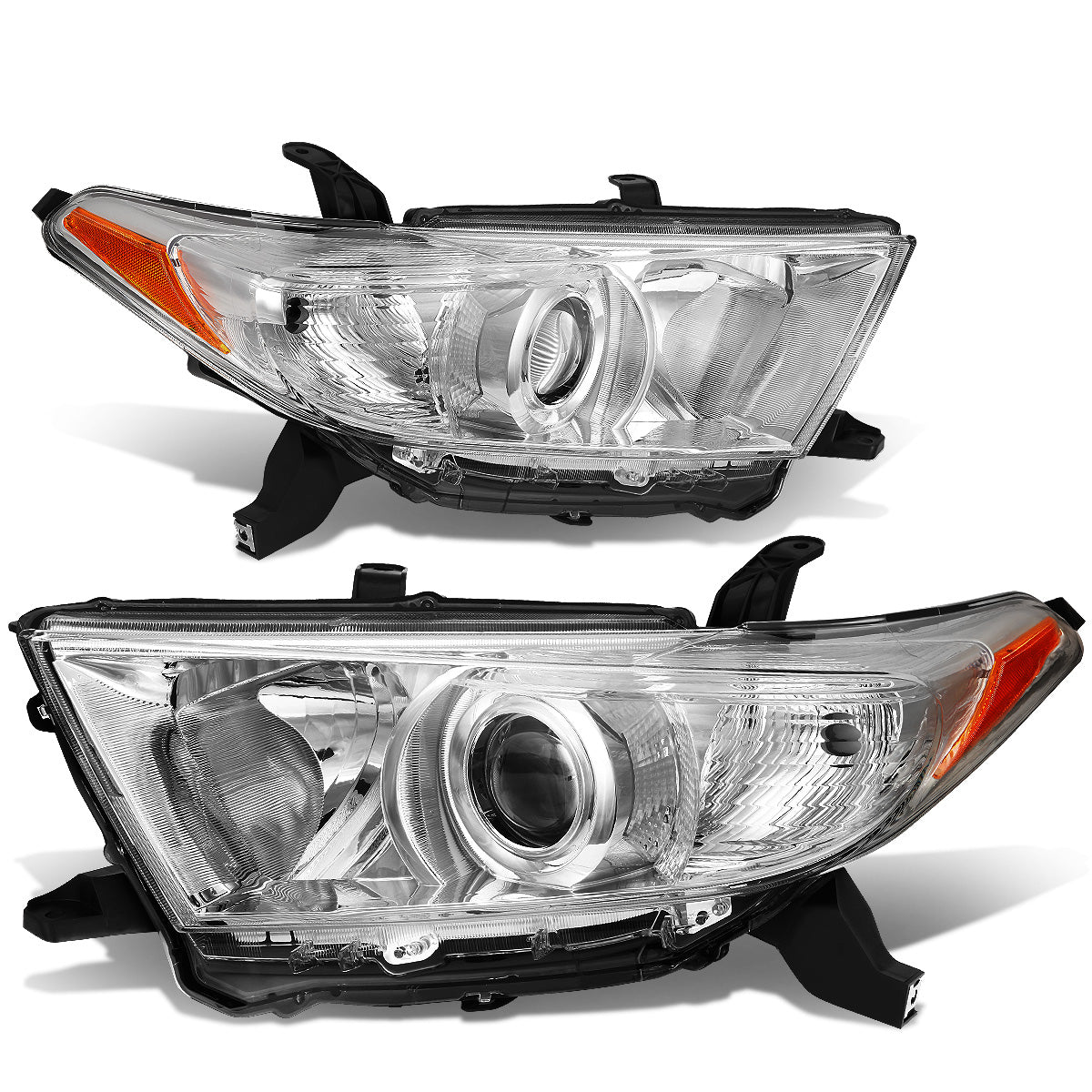 FAROS 11-13 TOYOTA HIGHLANDER - PROJECTOR - 9005 LOW BEAM / H11 HIGH BEAM / 3457A TURN SIGNAL - CHROME HOUSING / AMBER CORNER