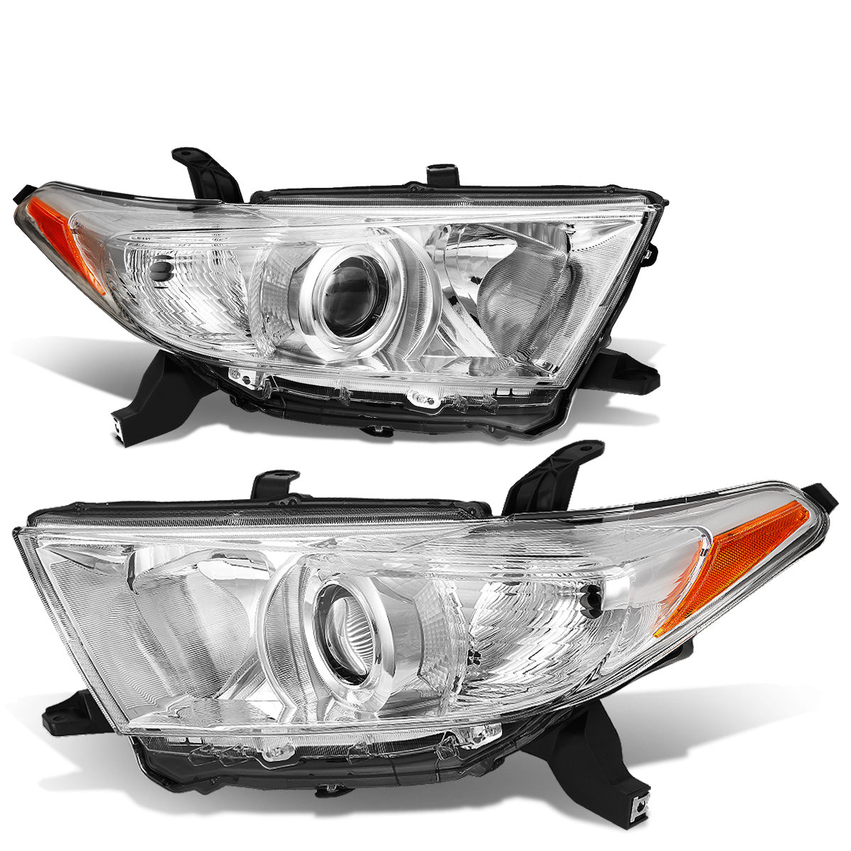 FAROS 11-13 TOYOTA HIGHLANDER - PROJECTOR - 9005 LOW BEAM / H11 HIGH BEAM / 3457A TURN SIGNAL - CHROME HOUSING / AMBER CORNER