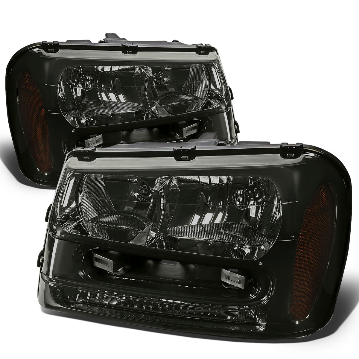 FAROS 02-09 CHEVY TRAILBLAZER / 02-05 TRAILBLAZER EXT - 9006 LOW BEAM / 9005 HIGH BEAM / 3757A TURN SIGNAL - SMOKE HOUSING / AMBER CORNER