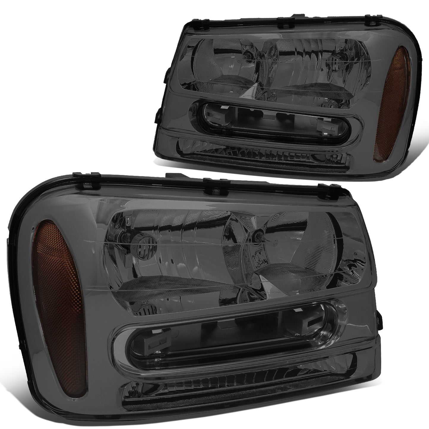 FAROS 02-09 CHEVY TRAILBLAZER / 02-05 TRAILBLAZER EXT - 9006 LOW BEAM / 9005 HIGH BEAM / 3757A TURN SIGNAL - SMOKE HOUSING / AMBER CORNER