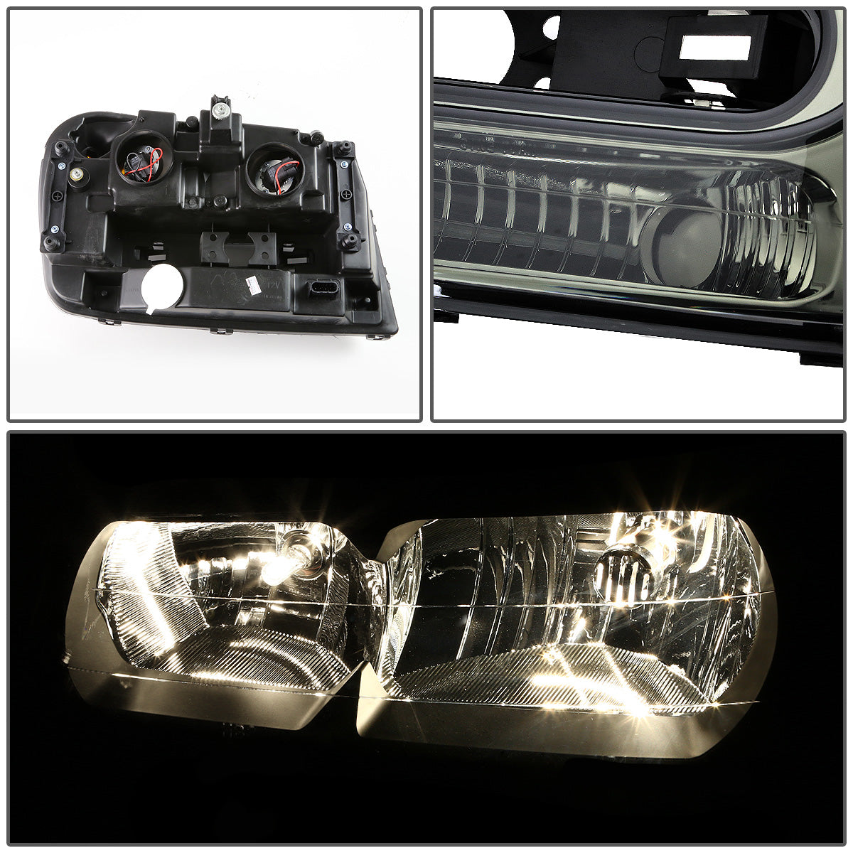 FAROS 02-09 CHEVY TRAILBLAZER / 02-05 TRAILBLAZER EXT - 9006 LOW BEAM / 9005 HIGH BEAM / 3757A TURN SIGNAL - SMOKE HOUSING / AMBER CORNER