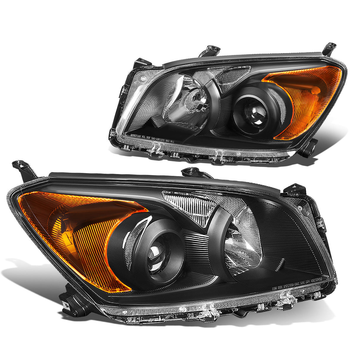 FAROS 09-12 TOYOTA RAV4 - PROJECTOR - H11 LOW BEAM / 9005 HIGH BEAM / 7443A TURN SIGNAL - BLACK HOUSING / AMBER CORNER