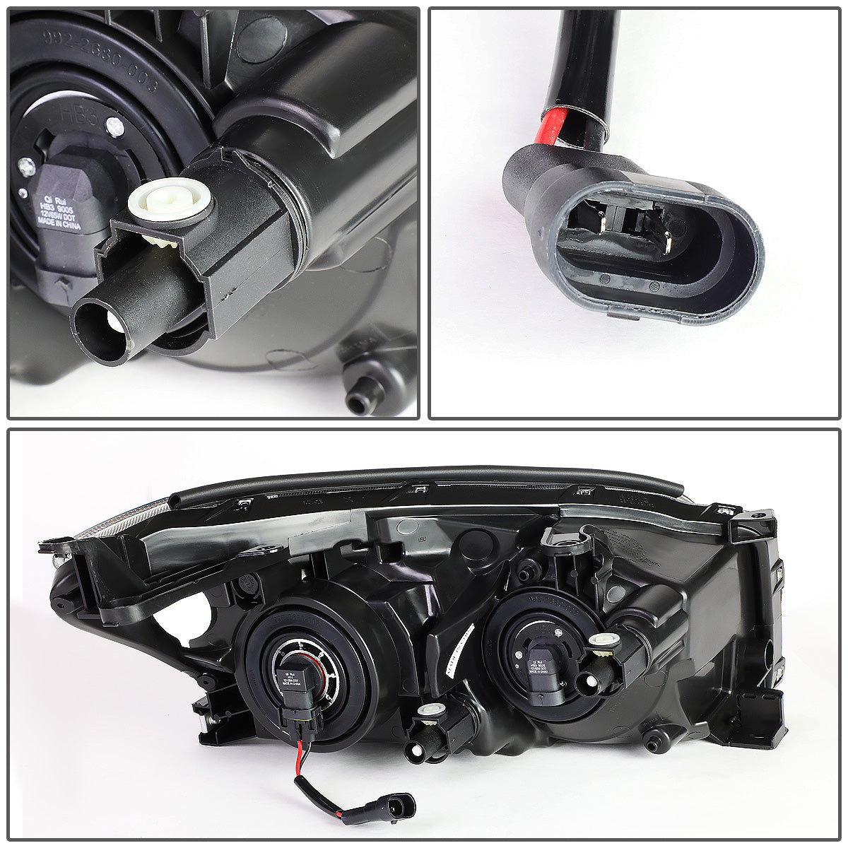 FAROS 09-12 TOYOTA RAV4 - PROJECTOR - H11 LOW BEAM / 9005 HIGH BEAM / 7443A TURN SIGNAL - BLACK HOUSING / AMBER CORNER